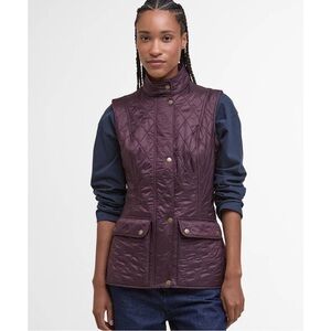 Barbour Quilted Wray Gilet Vest in Black Cherry
